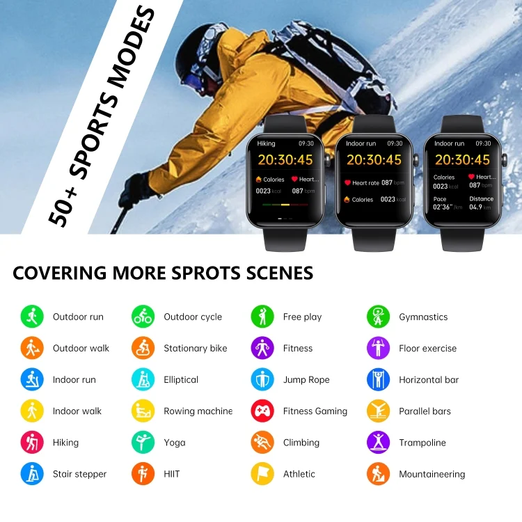 TBD06050383_B2.webp F300  2.1-Inch Screen Smart Watch Supports Bluetooth Calls/ECG/Blood Composition Analysis/50+ Sports Modes - Image 3