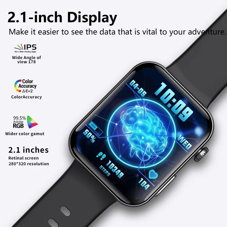 TBD06050383_B5.webp F300  2.1-Inch Screen Smart Watch Supports Bluetooth Calls/ECG/Blood Composition Analysis/50+ Sports Modes - Image 6
