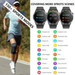 F400  1.55 Inch Screen Smart Watch Support ECG/ Blood Oxygen / Blood Sugar / 150+ Sports Mode - Image 3