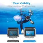 For Insta360 Ace Pro Camera TELESIN 45m Waterproof Case Underwater Diving Housing Cover - Image 4