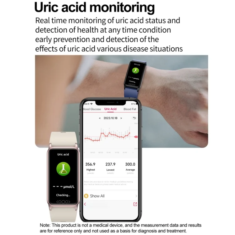 TBD06052142_B8.webp Uric Acid Blood Lipid Noninvasive Blood Sugar Heart Rate Oxygen Temperature Monitoring Smart Healthy Sports Bracelet - Image 9