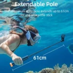 TELESIN 61cm Underwater Buoyancy Bar Retractable Selfie Stick Tripod For GoPro Insta360 DJI OSMO Action Camera - Image 4