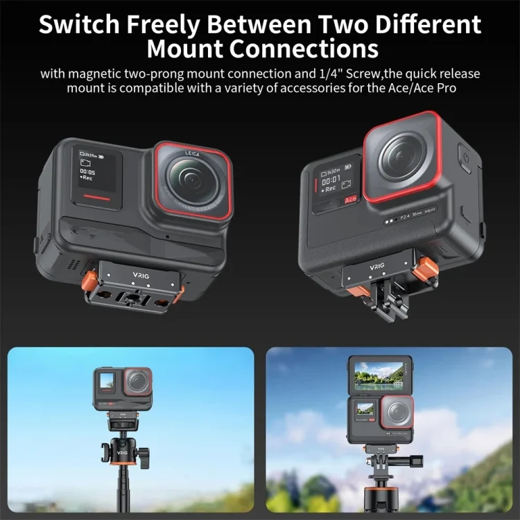 TBD06052567_B4.webp VRIG Magnetic Quick Release Adapter for Insta360 /  DJI Action / GoPro HERO - Image 5
