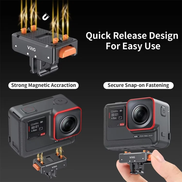 TBD06052567_B5.webp VRIG Magnetic Quick Release Adapter for Insta360 /  DJI Action / GoPro HERO - Image 6