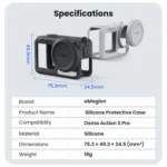 For DJI Osmo Action 5 Pro aMagisn Silicone Protective Case with Lanyard and Lens Cap - Image 9