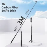 aMagisn 3m Carbon Fiber Invisible Selfie Stick Extension Rod For Action Camera - Image 3