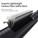 aMagisn 3m Carbon Fiber Invisible Selfie Stick Extension Rod For Action Camera - Image 6
