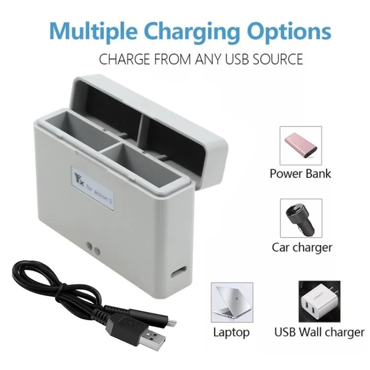 TBD06056270_B4.webp For DJI Action 3 / Action 4 Camera YX 2-Way Charger Battery Manager - Image 5