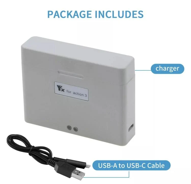 TBD06056270_B5.webp For DJI Action 3 / Action 4 Camera YX 2-Way Charger Battery Manager - Image 6