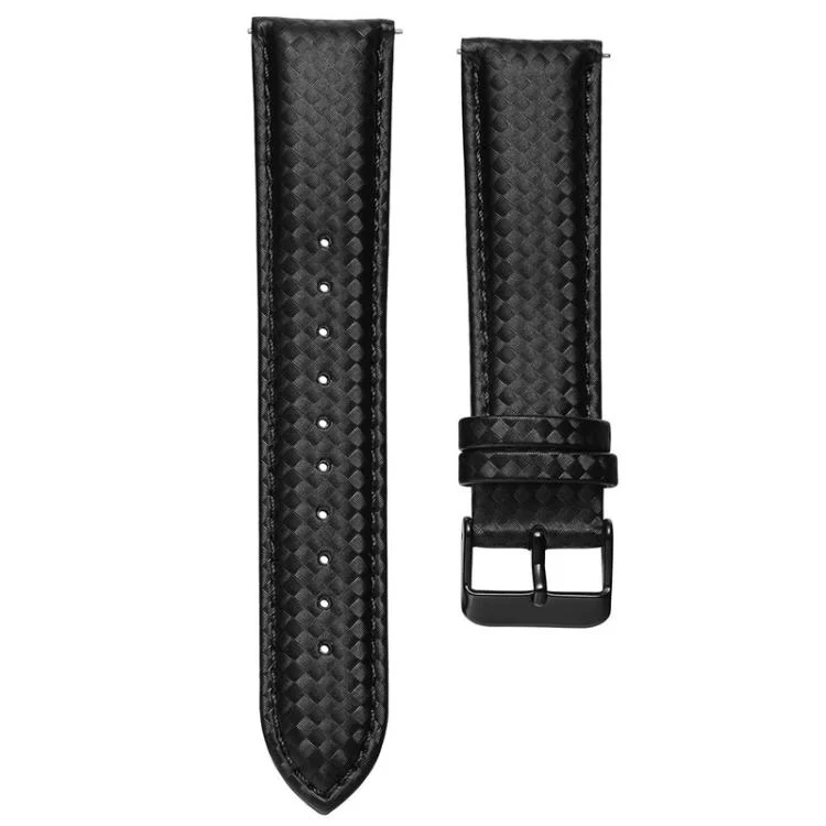 TBD0605815301A.webp For Huawei / Samsung Galaxy Watch Universal Watch Strap Quick Release Carbon Fiber Leather Watch Band - Image 1