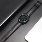 For Huawei / Samsung Galaxy Watch Universal Watch Strap Quick Release Carbon Fiber Leather Watch Band - Image 2