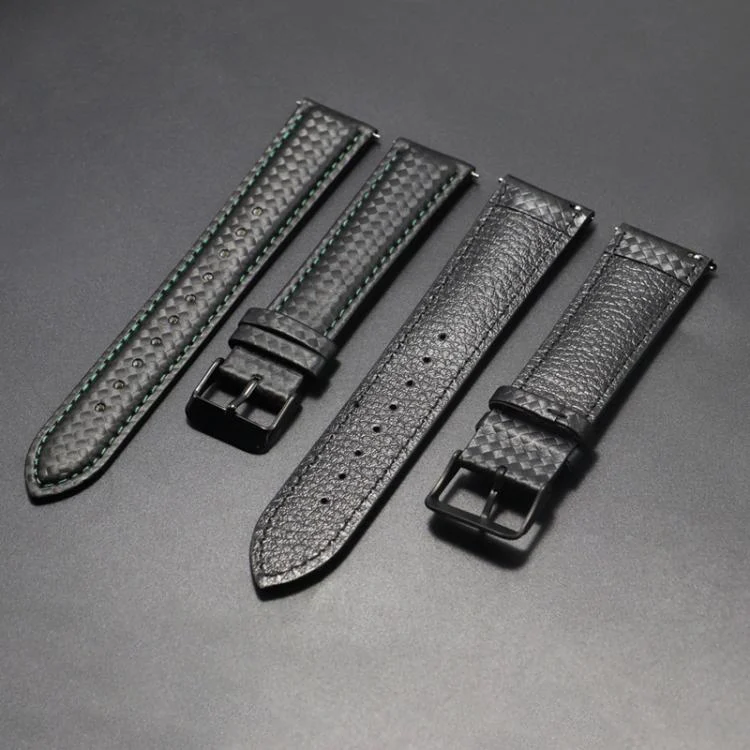 TBD06058153_B3.webp For Huawei / Samsung Galaxy Watch Universal Watch Strap Quick Release Carbon Fiber Leather Watch Band - Image 4