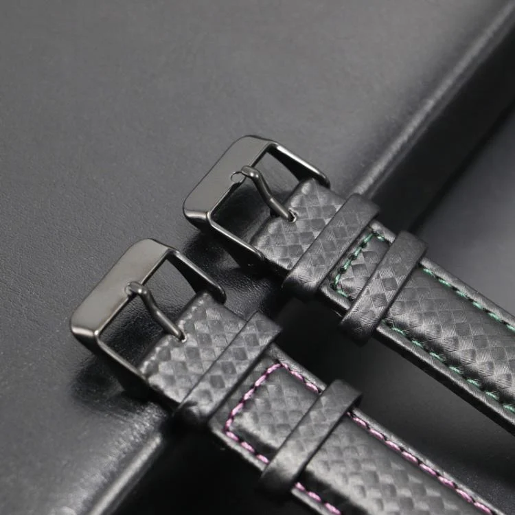 TBD06058153_B5.webp For Huawei / Samsung Galaxy Watch Universal Watch Strap Quick Release Carbon Fiber Leather Watch Band - Image 6