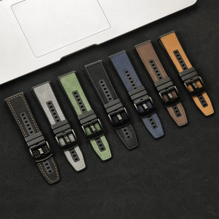 TBD06058265_B4.webp For Samsung Galaxy Watch / Huawei GT3 22mm Universal Quick Release Leather Silicone Strap - Image 5