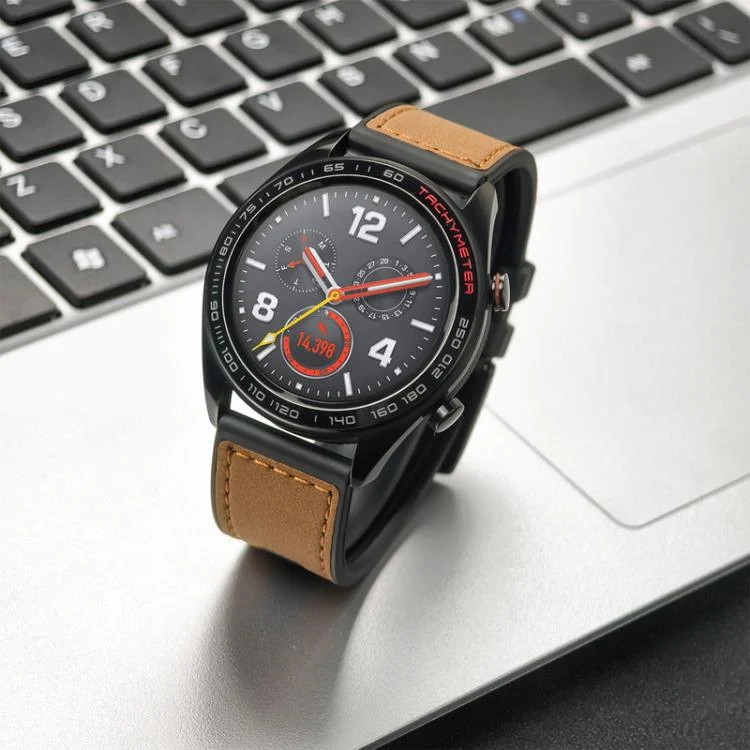 TBD06058265_B7.webp For Samsung Galaxy Watch / Huawei GT3 22mm Universal Quick Release Leather Silicone Strap - Image 8