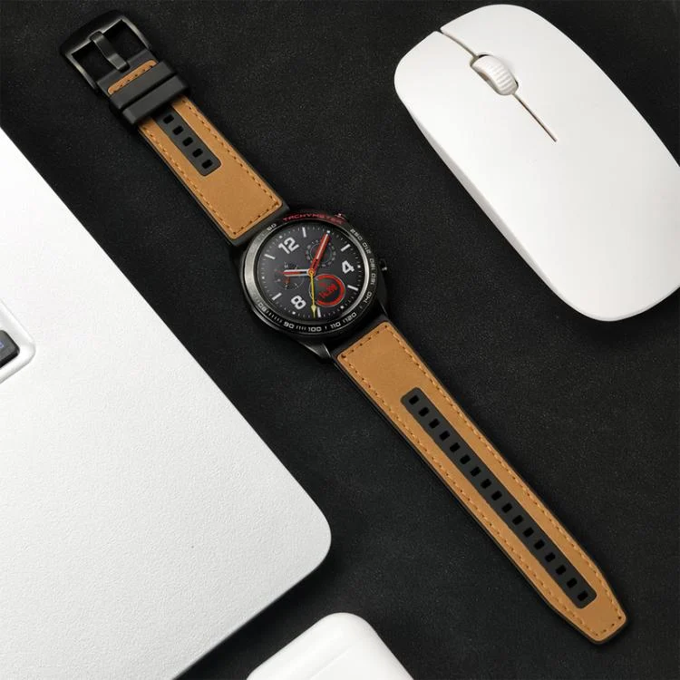 TBD06058265_B9.webp For Samsung Galaxy Watch / Huawei GT3 22mm Universal Quick Release Leather Silicone Strap - Image 10