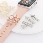 4pcs / Set 22mm Width Smart Watch Silicone Band Decorative Ring Metal Accessories - Image 3