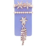 3pcs / Set 22mm Width Smart Watch Silicone Band Decorative Ring Metal Accessories