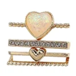 21mm Width Smart Watch Universal Silicone Band Heart Decorative Ring Metal Accessories