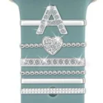 6pcs / Set Smart Watch Silicone Band Decorative Ring Metal Accessories