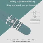 6pcs / Set Smart Watch Silicone Band Decorative Ring Metal Accessories - Image 3