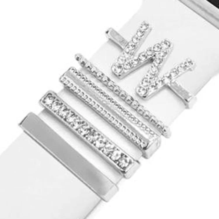 5pcs / Set 21mm Width Smart Watch Band Letter Decorative Ring Metal Accessories
