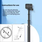 TELESIN Gen 2 2.7m Carbon Fiber Selfie Stick Sports Camera Extension Rod For GoPro HERO13 Black / Insta360 - Image 4