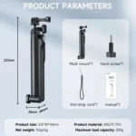 TELESIN Tri-folding Tripod For Sports Camera Mobile Phone Selfie Stand Desktop Fixed Bracket - Image 3