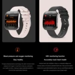 QS08 1.85 Inch Full-Screen Smart Watch with Real-Time Heart Rate/Blood Glucose/Blood Oxygen Monitor, SOS Alert, Sleep Tracking - Image 11