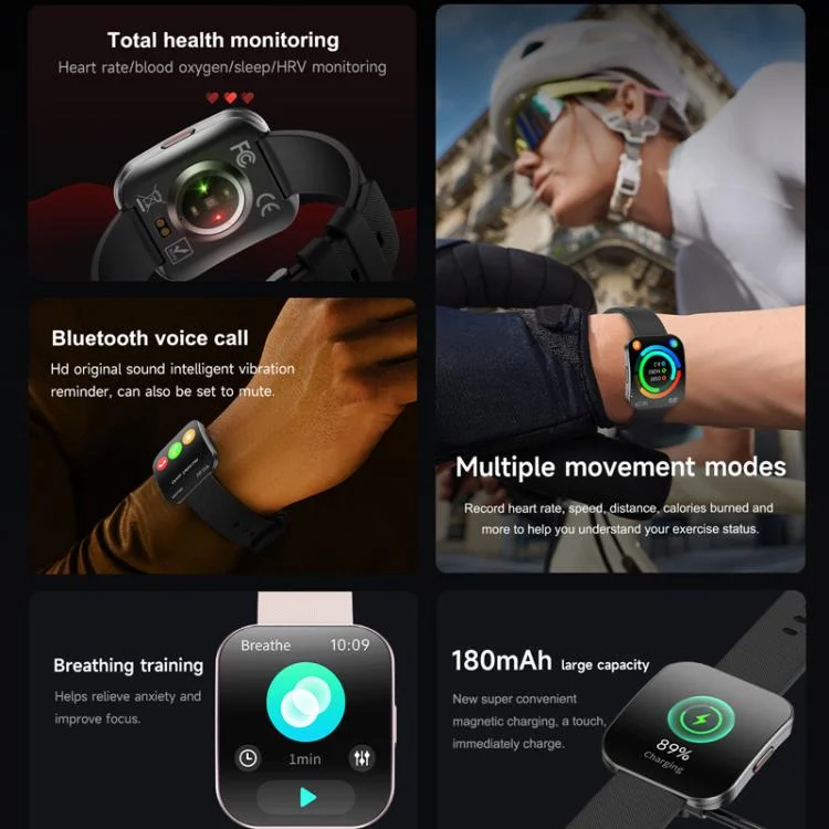TBD06059037_B2.webp QS08 1.85 Inch Full-Screen Smart Watch with Real-Time Heart Rate/Blood Glucose/Blood Oxygen Monitor, SOS Alert, Sleep Tracking - Image 3