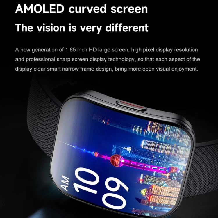 TBD06059037_B3.webp QS08 1.85 Inch Full-Screen Smart Watch with Real-Time Heart Rate/Blood Glucose/Blood Oxygen Monitor, SOS Alert, Sleep Tracking - Image 4