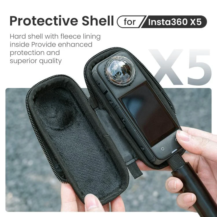 TBD06060257_2.webp For Insta360 X5 Camera aMagisn Storage Bag Hard Shell Protective Case with Carabiner Clip - Image 3