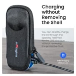 For Insta360 X5 Camera aMagisn Storage Bag Hard Shell Protective Case with Carabiner Clip - Image 4