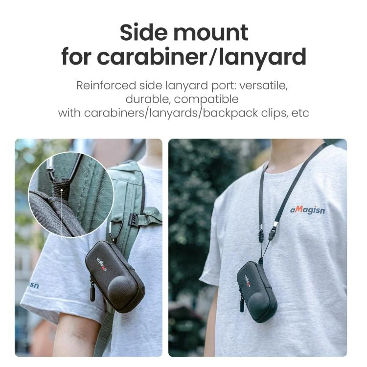 TBD06060257_6.webp For Insta360 X5 Camera aMagisn Storage Bag Hard Shell Protective Case with Carabiner Clip - Image 7