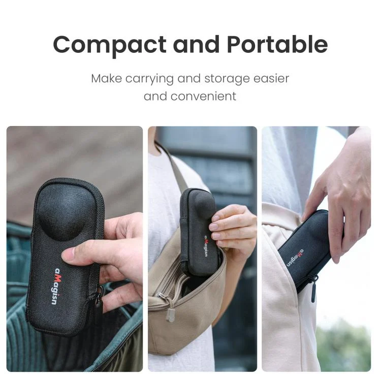 TBD06060257_9.webp For Insta360 X5 Camera aMagisn Storage Bag Hard Shell Protective Case with Carabiner Clip - Image 10