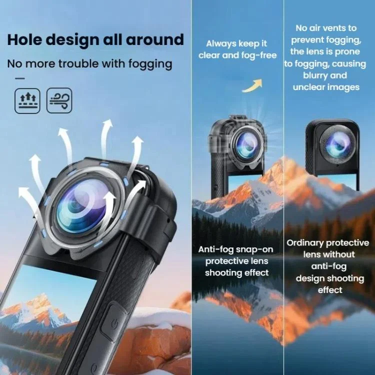 TBD06060264_2.webp For Insta360 X5 Anti-Fog Snap-On Lens Protector Durable Glass Cover - Image 3