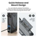 aMagisn Metal Cage for Insta360 X5 Wind Noise Reduction, Shockproof Mount with Dual Cold Shoe - Image 11