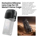 aMagisn Metal Cage for Insta360 X5 Wind Noise Reduction, Shockproof Mount with Dual Cold Shoe - Image 4