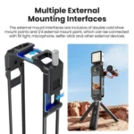 aMagisn Metal Cage for Insta360 X5 Wind Noise Reduction, Shockproof Mount with Dual Cold Shoe - Image 7