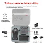 For DJI Mavic 4 Pro Fly More Combo / Creator Combo Carrying Case Durable PU Crossbody Shoulder Bag - Image 3