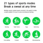 Blood Oxygen / Sleep / Heart Rate Health Monitoring Smart Watch Square Sports Double Strap Watch - Image 5