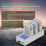 For DJI Flip Drone YX 3-Channel Battery Charger with Color LCD Screen Smart Charging Hub - Image 3