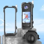For Insta360 X3 HEPAIL AC62 Metal Rabbit Cage Magnetic Suction Horizontal Vertical Protective Frame - Image 2