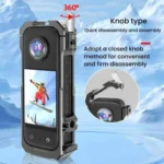 For Insta360 X3 HEPAIL AC62 Metal Rabbit Cage Magnetic Suction Horizontal Vertical Protective Frame - Image 4