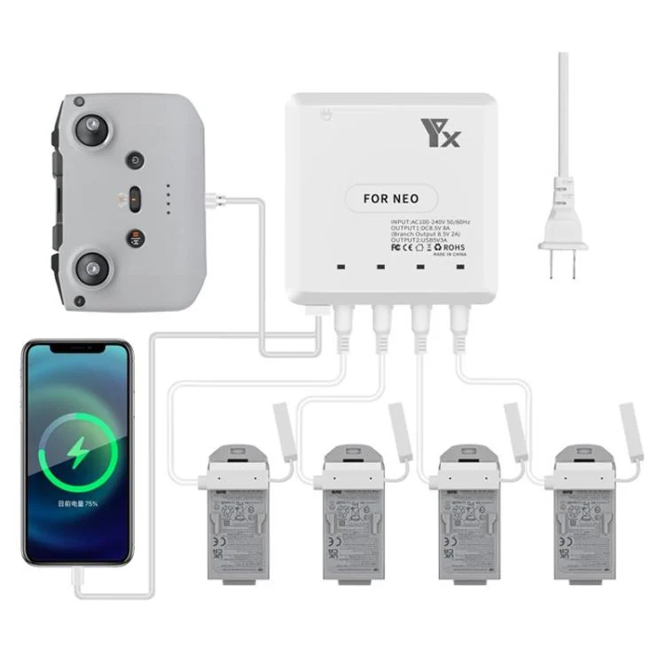 TBD06060820_B1.webp For DJI Neo Drone YX 4-port Battery Charger Charging Hub - Image 2
