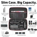 For Insta360 X5 / X4 Camera SYMIK Large Capacity Storage Bag Handbag Messenger Carrying Case - Image 4