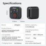 aMagisn Wireless Bluetooth Remote Control for Insta360, GoPro Hero Cameras & Smartphones - 50m Long Range - Image 12