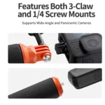aMagisn Universal Floating Hand Grip for Action Cameras with Triple Claw & 1/4-inch Screw Mount - Image 5