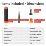 aMagisn Universal Floating Hand Grip for Action Cameras with Triple Claw & 1/4-inch Screw Mount - Image 10