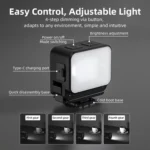 For DJI Action 5 Pro/ Action 4 Flymile 20 LEDs Magnetic Fill Light Rechargeable Video Light 3000K/4440K/8700K Adjustable - Image 9